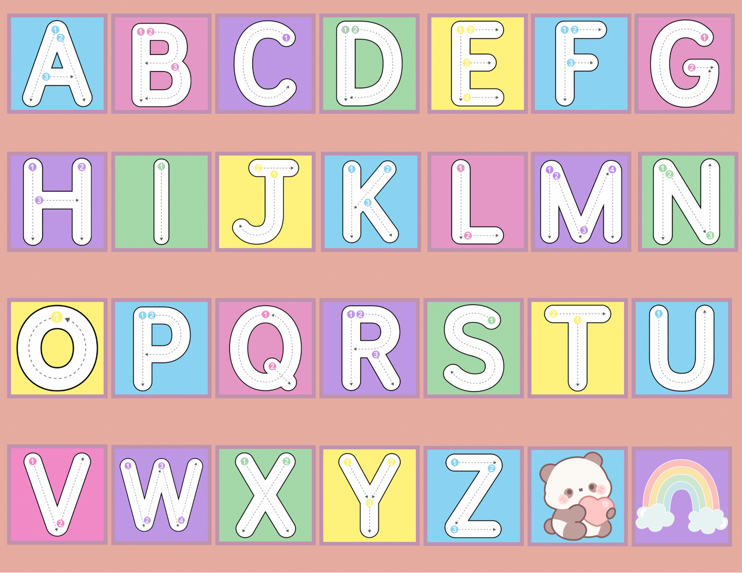 Kids Alphabet Trace & Erase w/ Colour Markers