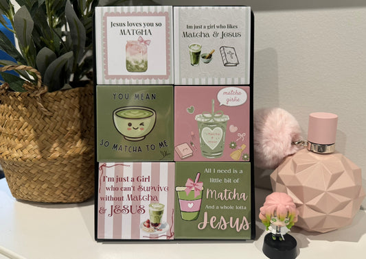 Matcha Lover + Christian Inspired Magnets - Ready-Made Designs