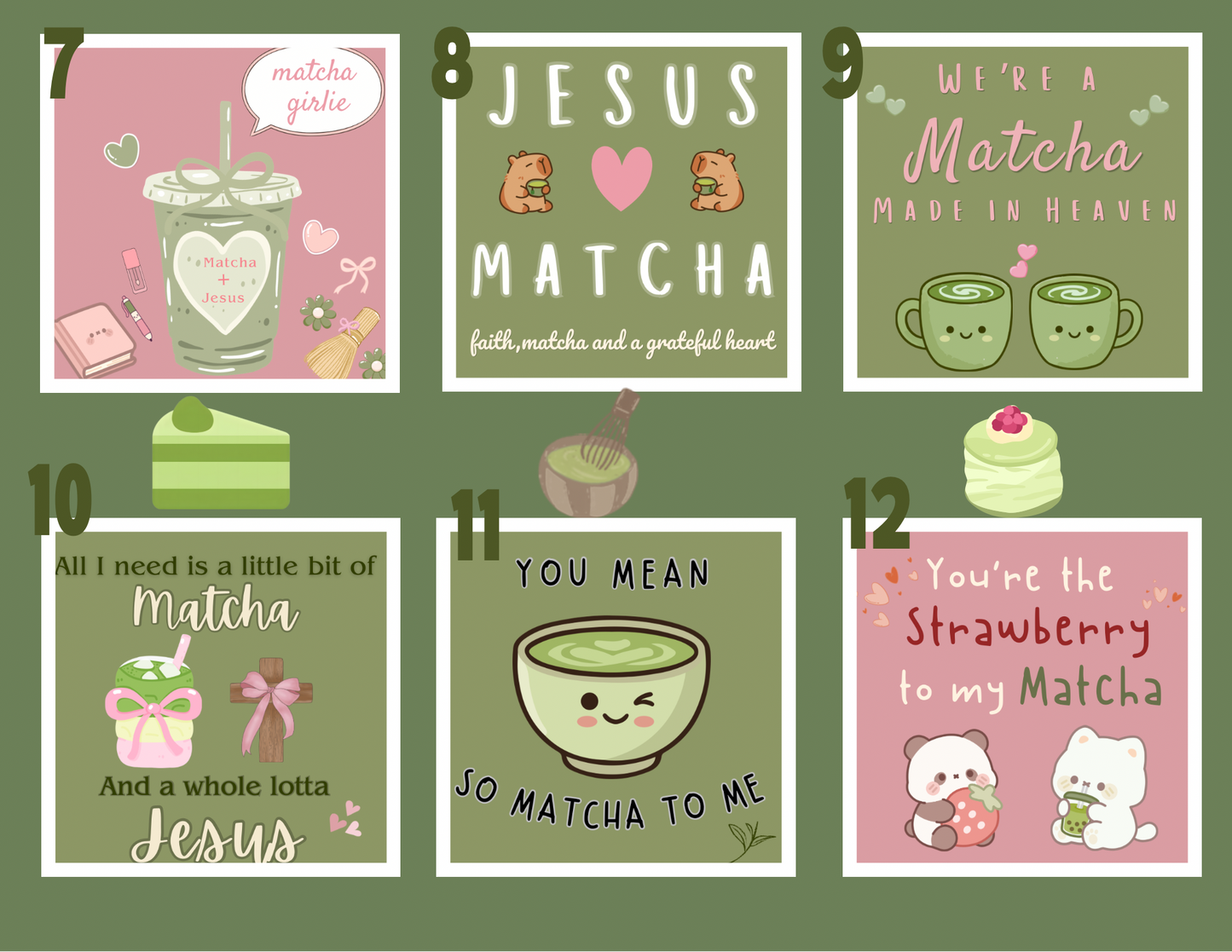 Matcha Lover + Christian Inspired Magnets - Ready-Made Designs